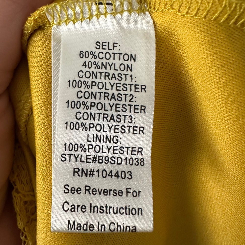 Yellow Lace Ruffle Dress - Picture 3 of 12